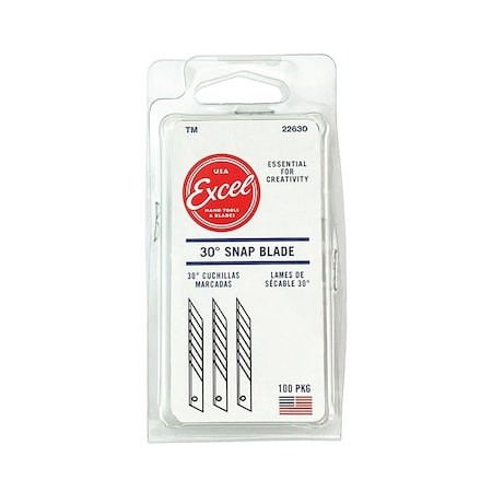 Excel Blades 30 Degree Snap Replacement Blade 100 pcs, 6 pack 22630